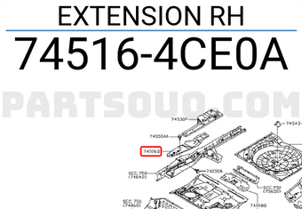 Nissan 745164CE0A EXTENSION RH