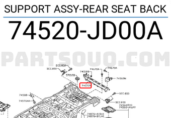 Nissan 74520JD00A SUPPORT ASSY-REAR SEAT BACK