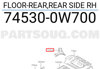 Nissan 745300W700 FLOOR-REAR,REAR SIDE RH