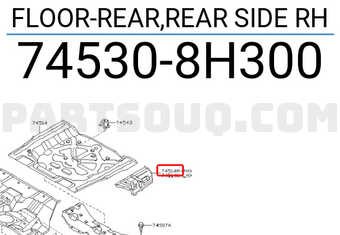 Nissan 745308H300 FLOOR-REAR,REAR SIDE RH