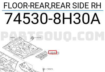 Nissan 745308H30A FLOOR-REAR,REAR SIDE RH