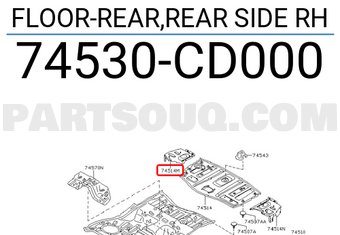 Nissan 74530CD000 FLOOR-REAR,REAR SIDE RH