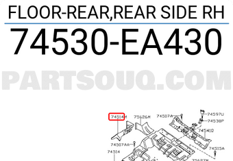 Nissan 74530EA430 FLOOR-REAR,REAR SIDE RH