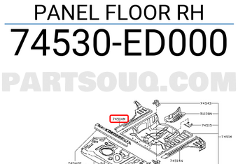 Nissan 74530ED000 PANEL FLOOR RH