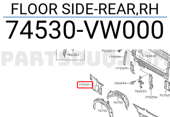 Nissan 74530VW000 FLOOR SIDE-REAR,RH