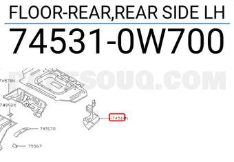 Nissan 745310W700 FLOOR-REAR,REAR SIDE LH