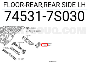Nissan 745317S030 FLOOR-REAR,REAR SIDE LH
