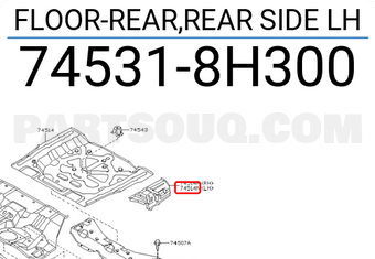Nissan 745318H300 FLOOR-REAR,REAR SIDE LH