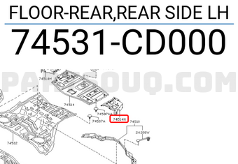 Nissan 74531CD000 FLOOR-REAR,REAR SIDE LH