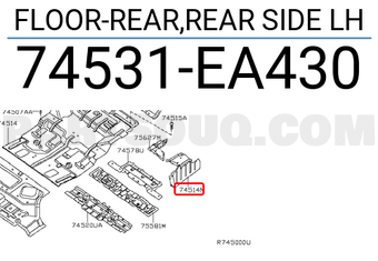 Nissan 74531EA430 FLOOR-REAR,REAR SIDE LH