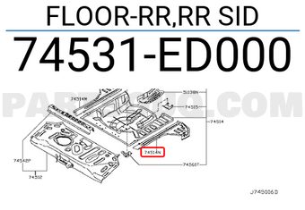 Nissan 74531ED000 FLOOR-RR,RR SID