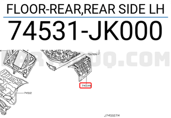 Nissan 74531JK000 FLOOR-REAR,REAR SIDE LH