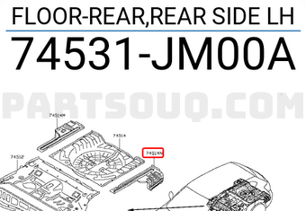 Nissan 74531JM00A FLOOR-REAR,REAR SIDE LH