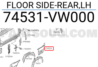 Nissan 74531VW000 FLOOR SIDE-REAR,LH