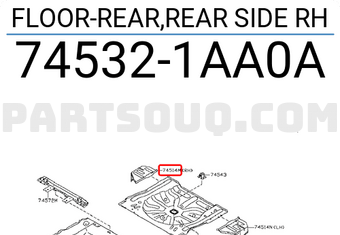 Nissan 745321AA0A FLOOR-REAR,REAR SIDE RH