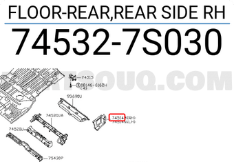 Nissan 745327S030 FLOOR-REAR,REAR SIDE RH