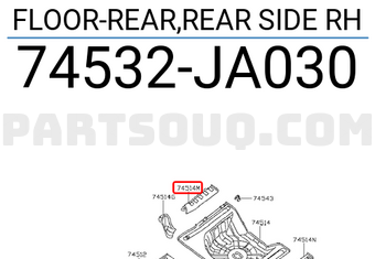 Nissan 74532JA030 FLOOR-REAR,REAR SIDE RH