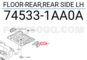 Nissan 745331AA0A FLOOR-REAR,REAR SIDE LH