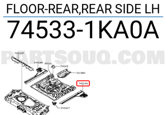 Nissan 745331KA0A FLOOR-REAR,REAR SIDE LH