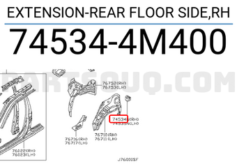 Nissan 745344M400 EXTENSION-REAR FLOOR SIDE,RH