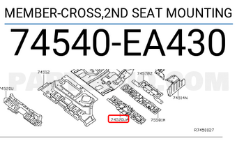Nissan 74540EA430 MEMBER-CROSS,2ND SEAT MOUNTING