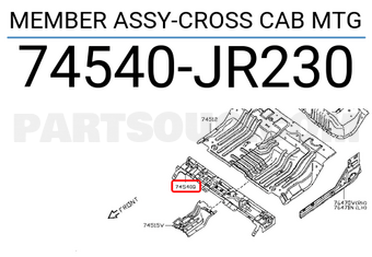Nissan 74540JR230 MEMBER ASSY-CROSS CAB MTG