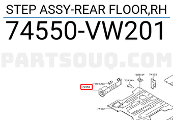 Nissan 74550VW201 STEP ASSY-REAR FLOOR,RH