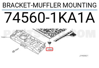 Nissan 745601KA1A BRACKET-MUFFLER MOUNTING