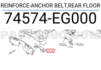 Nissan 74574EG000 REINFORCE-ANCHOR BELT,REAR FLOOR