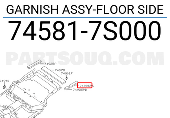 Nissan 745817S000 GARNISH ASSY-FLOOR SIDE