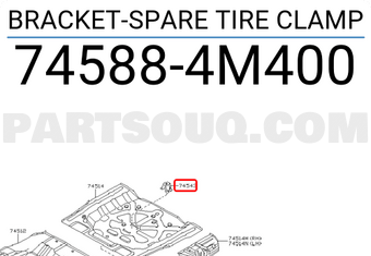 Nissan 745884M400 BRACKET-SPARE TIRE CLAMP