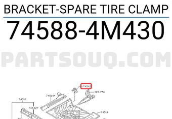 Nissan 745884M430 BRACKET-SPARE TIRE CLAMP