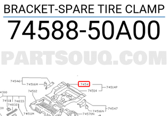 Nissan 7458850A00 BRACKET-SPARE TIRE CLAMP