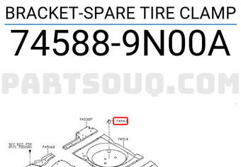 Nissan 745889N00A BRACKET-SPARE TIRE CLAMP