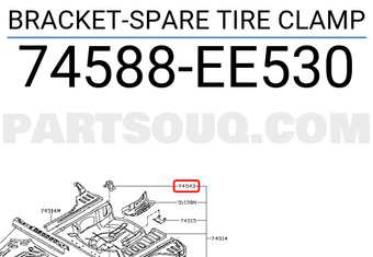 Nissan 74588EE530 BRACKET-SPARE TIRE CLAMP
