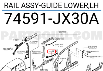 Nissan 74591JX30A RAIL ASSY-GUIDE LOWER,LH