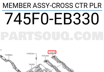 Nissan 745F0EB330 MEMBER ASSY-CROSS CTR PLR