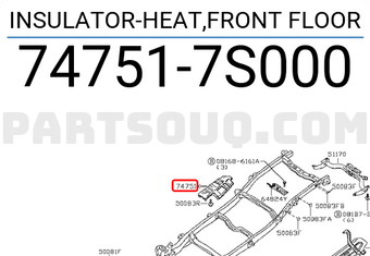 Nissan 747517S000 INSULATOR-HEAT,FRONT FLOOR