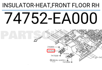 Nissan 74752EA000 INSULATOR-HEAT,FRONT FLOOR RH
