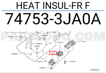 Nissan 747533JA0A HEAT INSUL-FR F