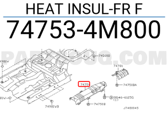 Nissan 747534M800 HEAT INSUL-FR F