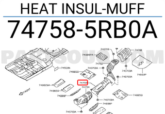Nissan 747585RB0A HEAT INSUL-MUFF
