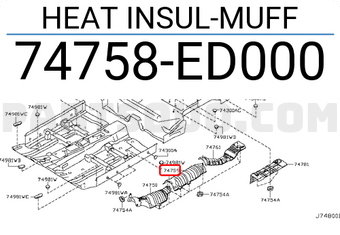 Nissan 74758ED000 HEAT INSUL-MUFF