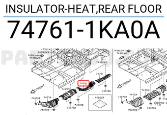 Nissan 747611KA0A INSULATOR-HEAT,REAR FLOOR