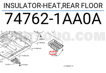 Nissan 747621AA0A INSULATOR-HEAT,REAR FLOOR