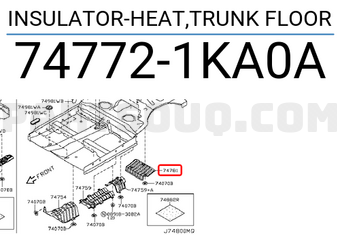 Nissan 747721KA0A INSULATOR-HEAT,TRUNK FLOOR