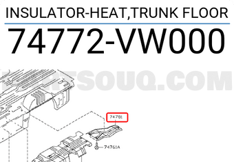 Nissan 74772VW000 INSULATOR-HEAT,TRUNK FLOOR