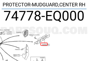 Nissan 74778EQ000 PROTECTOR-MUDGUARD,CENTER RH