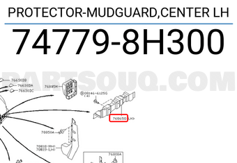 Nissan 747798H300 PROTECTOR-MUDGUARD,CENTER LH