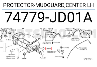Nissan 74779JD01A PROTECTOR-MUDGUARD,CENTER LH